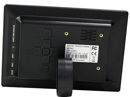 Marco de Fotos Digital Negro con Reproductor de 7 Pulgadas | USB y Tarjeta de Memoria, Copia Automática, Montaje en Pared o Escritorio, Pantalla 16: 9 con Altavoz Integrado