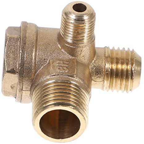 Operitacx Copper Air Compressor Check Valve 3-Port Threaded Piston Valve Air Pressure Control Replacement Part for Small Free Compressors