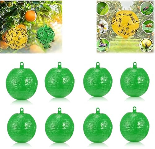 Boule De Piège à Mouches Suspendue Boule Anti Mouche Interieur - Attrape Mouche et Insectes | Piège Collant Efficace pour Intérieur & Extérieur | pour Cuisine, Verger, Boutique de Fruits (Vert)