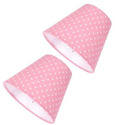 POPETPOP Pantalla de Lámpara de Tela Rosa, 2 Piezas, Campana Redonda