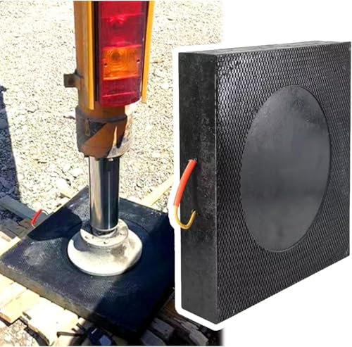 Almohadillas estabilizadoras Negras para montacargas, Plataforma apilable para grúas, grúas, grúas de grúa, Camiones, autocaravanas, estabilizador irrompible con asa (60 x 60 x 6 c