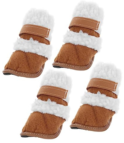 TOYANDONA 2 Paar Hundeschuhe Winterstiefel Kurz Pet Schneeschuhe Warm Anti Rutsch Pfotenschutz Für Spaziergang Outdoor Welpen