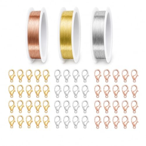 3 Bobines Fil de Cuivre 0,3mm x 15m pour Bijoux