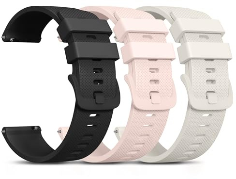 Oumida 3 Pack Quick Release Watch Straps Width 22mm Watch Straps for Men Women, Soft Silicone Replacement Sport Replacement Wristbands