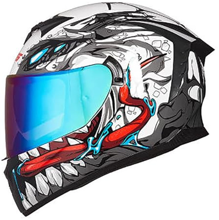 Casco Todoterreno, Casco Integral para Motocicleta, Casco Abatible para Motocicleta Todoterreno, Certificado Ece, Adecuado para Carreras Todoterreno, Unisex. I,M:55-56CM