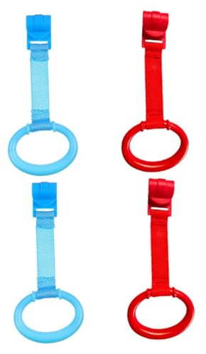 HONMEET Anelli per Lettino Ragazzo Ragazza 4pezzi Leggeri e Confortevoli in Plastica e Tessuto, Accessori per Culla per Aiutare Ragazzo Ragazza a Stare in Piedi