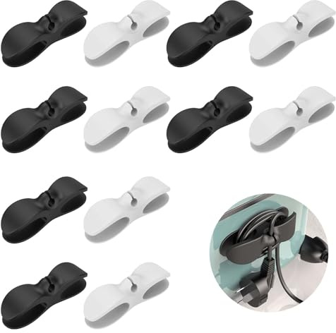 12 Pack Cord Organiser for Kitchen Appliances Self Adhesive, No Drilling | Cable Tidy for Kitchen Appliances for Pressure Cooker Blender Mixer Toaster Appliance Cord Organiser Soft and Flexible