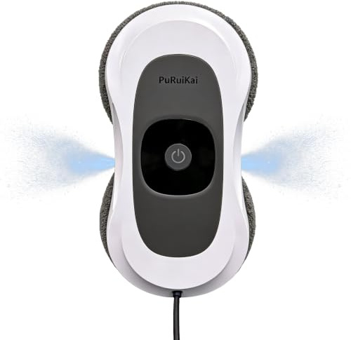 PuRuiKai Window Cleaning Robot RN2-01 Glass Cleaner | Dual Auto-Spray, All Smooth Surfaces, Smart Navigation, Triple Safety System, 10 Rags