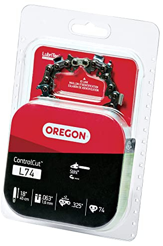 Oregon L74 ControlCut Replacement Chainsaw Chain for 18-Inch Guide Bar, 74 Drive Links, Pitch: .325, .063 Gauge, Fits Stihl Models with 18 Bars and .325 Sprockets Gray