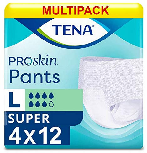 Tena Pants Super Large für starke Blasenschwäche, 12 Stück, 4er Pack (4 x 12 Stück)