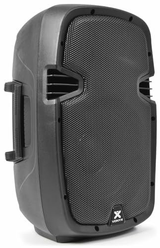 VONYX SPJ-1000AD Enceinte Active 10 400 Watts, Enceinte Amplifiée, Sonorisation Professionnelle, Boitier ABS Solide, Haut-Parleur Mobile, Woofer 10 Pouces, Entrée Ligne Micro