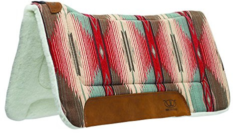 Weaver Leather all Purpose 76,2 x 76,2 cm Sella, Sagomato con Feltro in Lana Merino e Inserto in Pile Inferiore, Red/Turquoise