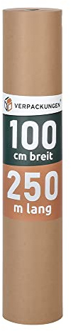 BB-Verpackungen 1 x Natronmischpapier 100 cm x 250 m (Grammatur 80 g/m², einseitig glatt, braun) - Sets zwischen 1 und 10 Rollen