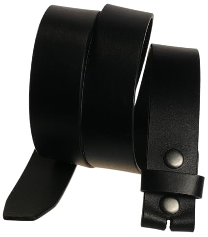 Harrys-Collection Unisex Ledergürtel Büffelleder, dunkelbraun, W 85 = L 99 | robustes Vollleder, aus einem Stück gefertigt, 3,8 cm breit, zwei extra starke Druckknöpfe, ideal für Wechselschnallen