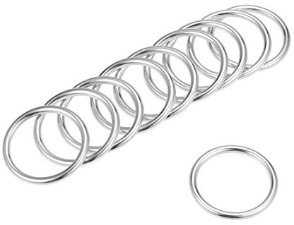 Sourcing Map O-Ring-Schnalle Metall O-Ring für Hardware Taschen Gürtel Basteln DIY 1-Inch(25mm) silberton