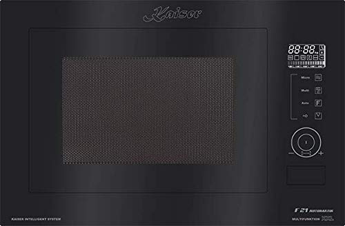 Kaiser EM 2510 microonde da incasso in vetro nero da 60 cm con aria calda e controllo del grill logico