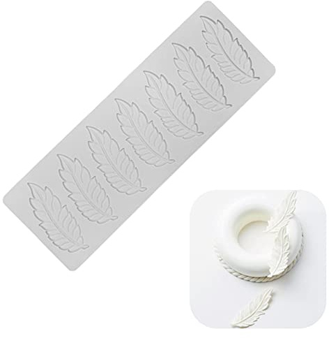 3D ihålig löv fondant spetsform flera blad blomma godisform choklad sockerhantverk kakdekoration cupcake topp (I Feather_30 x 10 x 0,3 cm)