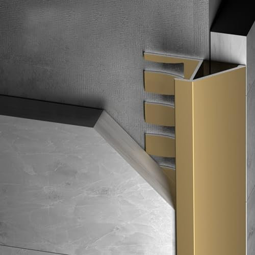 GTPBAO Übergangsprofil Abdeckleisten Aluminium-Übergangskanten-Zierleiste, rutschfeste Reduzier-Türschwelle für Wohnzimmer, Balkon, Badezimmer, Schlafzimmer, Gold (Size : 150cm/59 inch)