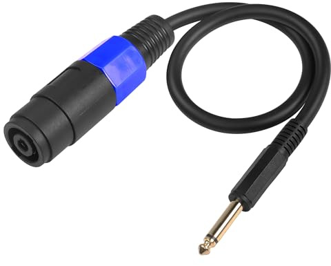 CERRXIAN 1,64 Fuß Speakon-Buchse auf 1/4-Stecker-Monokabel, 6,35 mm (1/4 Zoll) TS-Stecker auf Speakon-Buchse, Lautsprecher-Audio-Adapter für DJ/PA-Lautsprecherkabel