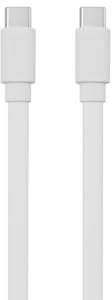 WE Câble USB-C mâle/USB-C mâle Plat 1 m - Charge 60W (3A/20V) - USB 2.0 - Blanc - ne s'emmêle Pas