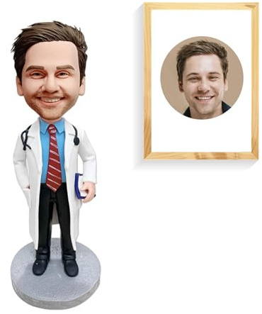 BobbleJoy Figura personalizada Bobblehead, regalos personalizados para doctora enfermera (doctora1)
