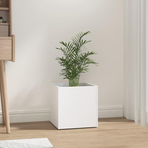 ShGaxin Jardinera de Madera contrachapada Blanco 40x40x40 cm, Macetas Exterior, Jardineras Exterior, Raised Bed, Jardinera Balcon, Macetas Balcon - 808792