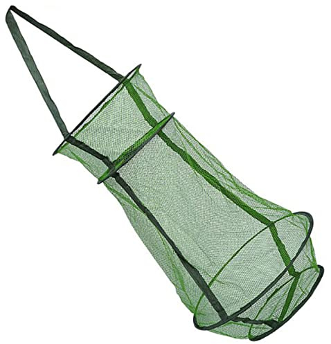Supvox Nylon Fischernetz mit Großer Kapazität Faltbar und Leicht Tragbar Grün Verhindert das Entkommen von Fischen für Outdoor Angeln und Fischfang