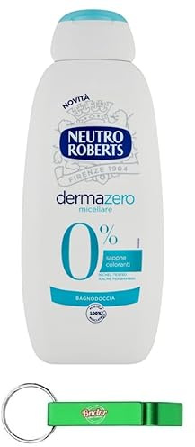 12 x Neutro Roberts Bagnodoccia Dermazero Micellare, gel doccia Mizellar 0% sapone e coloranti 450 ml + portachiavi gratuito Beni Culinari