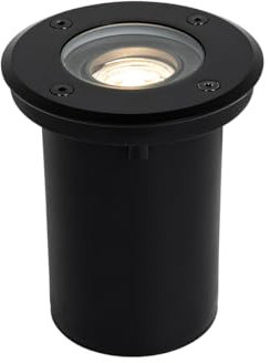 Qazqa Modern Outdoor Ground Spotlight, groundlight for Garden - Delux - Black, max. 20W, gu10, 11cm, IP65, Round