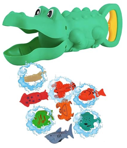 Vndnsy Jouets de Bain Pince à Crocodile Jeu de Bain, Jeu pour Tout-Petits Jouets de Baignoire, Jouets d'été pour Piscine pour garçons et Filles de 3, 4 et 5ansJouets de pataugeoire pour Enfants.