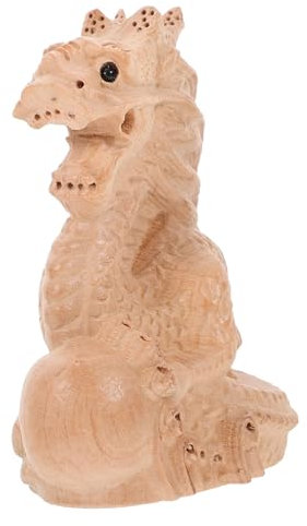 MUSISALY Holz Drachen Statue Groß Drachenskulptur Dekor Für Schreibtisch Chinesische Drachen Figuren Drachenornament Aus Holz Für Tisch Drachenschmuck Für Büro