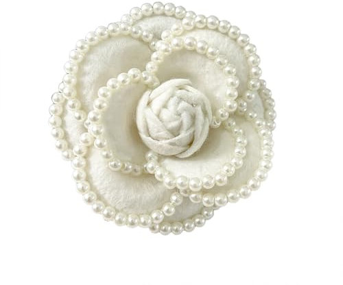 Perle Kamelie Blume Brosche Pin für Frauen Mädchen Hochzeit Bouquest Party Künstliche Perle Brosche Hut Schals Ansteckblume Kleid Broschen Pins Exquisite Braut Mutter Schmuck Geschenke