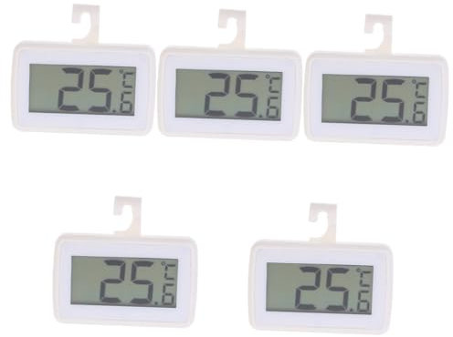 Amosfun 5 Stk Thermometer Kühlschrank safe für kühlschrank küchenthermometer Mini-Gefrierschrank Feuchtigkeitsmesser im Innenbereich Gefrierthermometer Kühlschranktemperaturmesser Abs Weiß