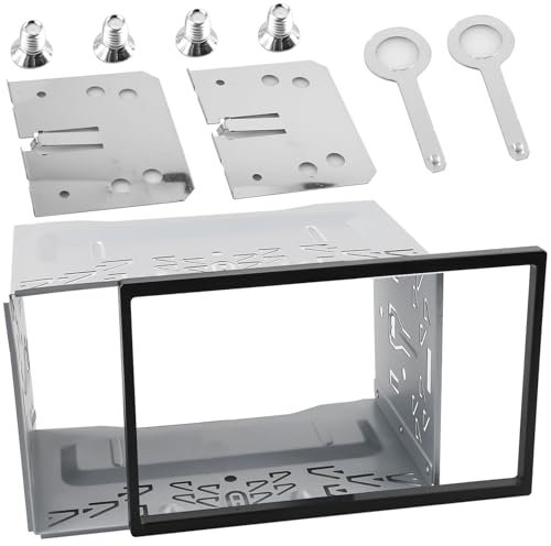 Telaio universale per auto, 2 DIN, doppio telaio in metallo, set di montaggio fasciale, autoradio 2 DIN, cruscotto con telaio per VW doppio DIN auto, radio auto, DVD, lettore GPS, navigazione