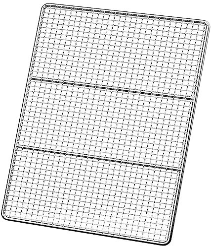 Red rectangular de acero inoxidable para barbacoa de 50 x 20 cm, rejilla de barbacoa multiusos de gran tamaño para acampar al aire libre, rejilla para costillas, carne de res, pollo, verduras