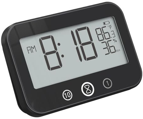 Adrosstoller Multifunktionale Duschuhr Badezimmeruhr mit Countdown-Timer-Designs, Temperaturanzeige für den Heimgebrauch
