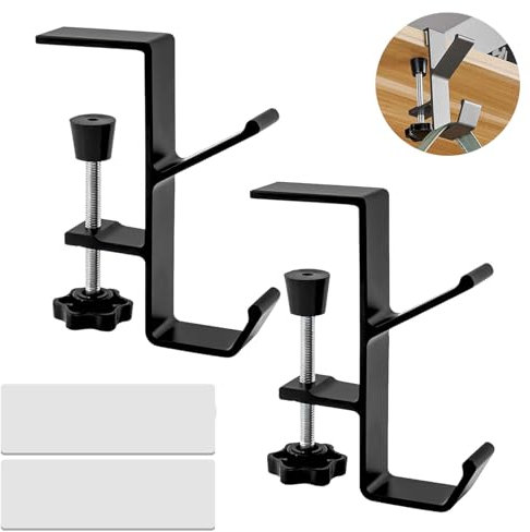 Whcctl 2 Stück Taschenhaken Tisch Verstellbar, Verstellbarer Taschenhalter Tisch, Multifunktionaler Handtaschenhalter, für Bürotische, Studiertische, Computertische Verwendet