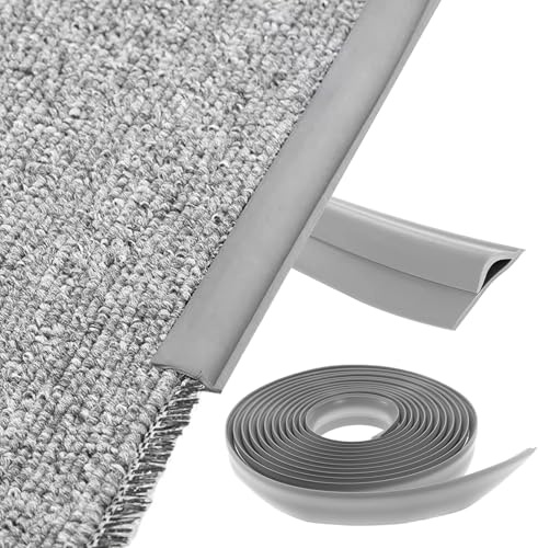 Inscrip Bandes de transition au sol, en stratifié, autocollantes, pour revêtement de moquette, profilé stratifié plat, revêtement des bords (gris clair, 10 m)