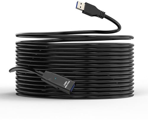 Flexible USB3.0 Extender Cable Data Cord USB3.0 Male Female Connector with Signal Booster Anti-interference Construction