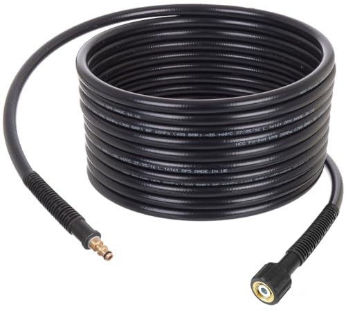 Manguera de alta presión TECHKAR de 200 bar y 15 m de largo compatible con la hidrolimpiadora Lavor STM Wave Skipper M22 (pasador interior de 15 mm)