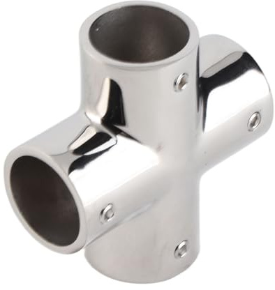 Double Cross Clamp, 4 Way Pressure Clamps 4 Way Pipe Fitting 316 Stainless Steel 25mm 1 Inch 90 Degree 4-Way Pressure Hardware Accessories