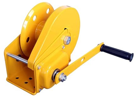 Manivela manual portátil con cable y gancho de acero, mango de goma antideslizante, freno para ATV, barco, remolque, capacidad de 2600 libras