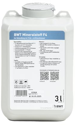 BWT Mineralstoff F4 3l Dosiermittel für Wasserhärte ab 21 °dH | ideal bei hartem Wasser, für Trink- und Brauchwasser, Kalkschutz und Geräteschutz
