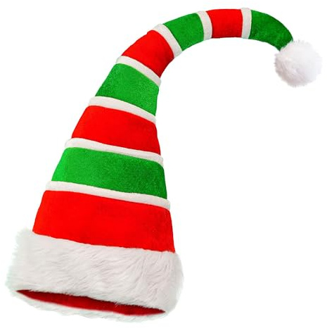 W WIDMANN MILANO Party Fashion - Elfenmütze aus Plüsch | Gefütterte Kopfbedeckung, Kostümzubehör für Wichtel, Weihnachten, Karneval und Mottoparty