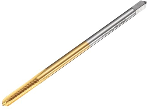 QUARKZMAN Taraud Métrique à droite, M5 x 0.5 x 100mm H2 Taraud et Filière en HSS6542 avec Revêtement en Titane à 3 Cannelures Tarauds à Fileter pour le Taraudage et le Filetage d'Outil