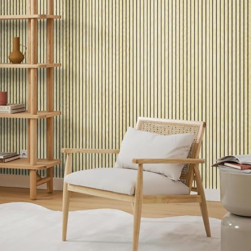 Klebefolie Möbel Gelb Gestreift Selbstklebende Folie Vinyl Leicht zu Kleben Wallpaper for Living Room Wände Möbel Dekor Schlafzimmer Selbstklebende Tapete 45x300 cm/ 1 Rolle