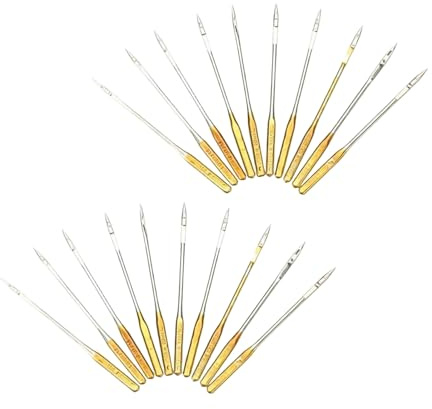 20 agujas para máquina de coser, máquina de coser de ojo grande, agujas de máquina de coser para el hogar, tamaño macine, tamaño 14/16/18 (tamaño 16), nociones de costura y suministros