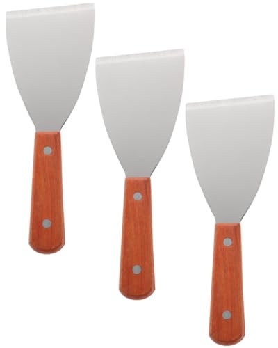Veemoon Espátulas de Cocina de Acero Inoxidable 3 Piezas, Espátula Inclinada Multifuncional para Cortar Carne y Pasteles, Pala Pequeña para Parrilla y Hornear, Utensilios Resistentes
