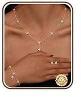 LOLIAS 925 Sterling Silver 14K Gold Jewellery Set for Women