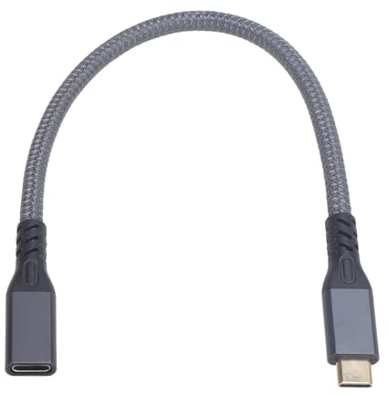 Cavo Prolunga USB C Ricarica Rapida 20 Gbps Trasferimento Video 4K 60 Hz per Telefono, Cavo Prolunga Maschio-femmina per Note 20 S21 S20 S10 Pro 4 XL, Nylon Metallico 1 Confezione (0,25